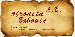 Afrodita Babović vizit kartica